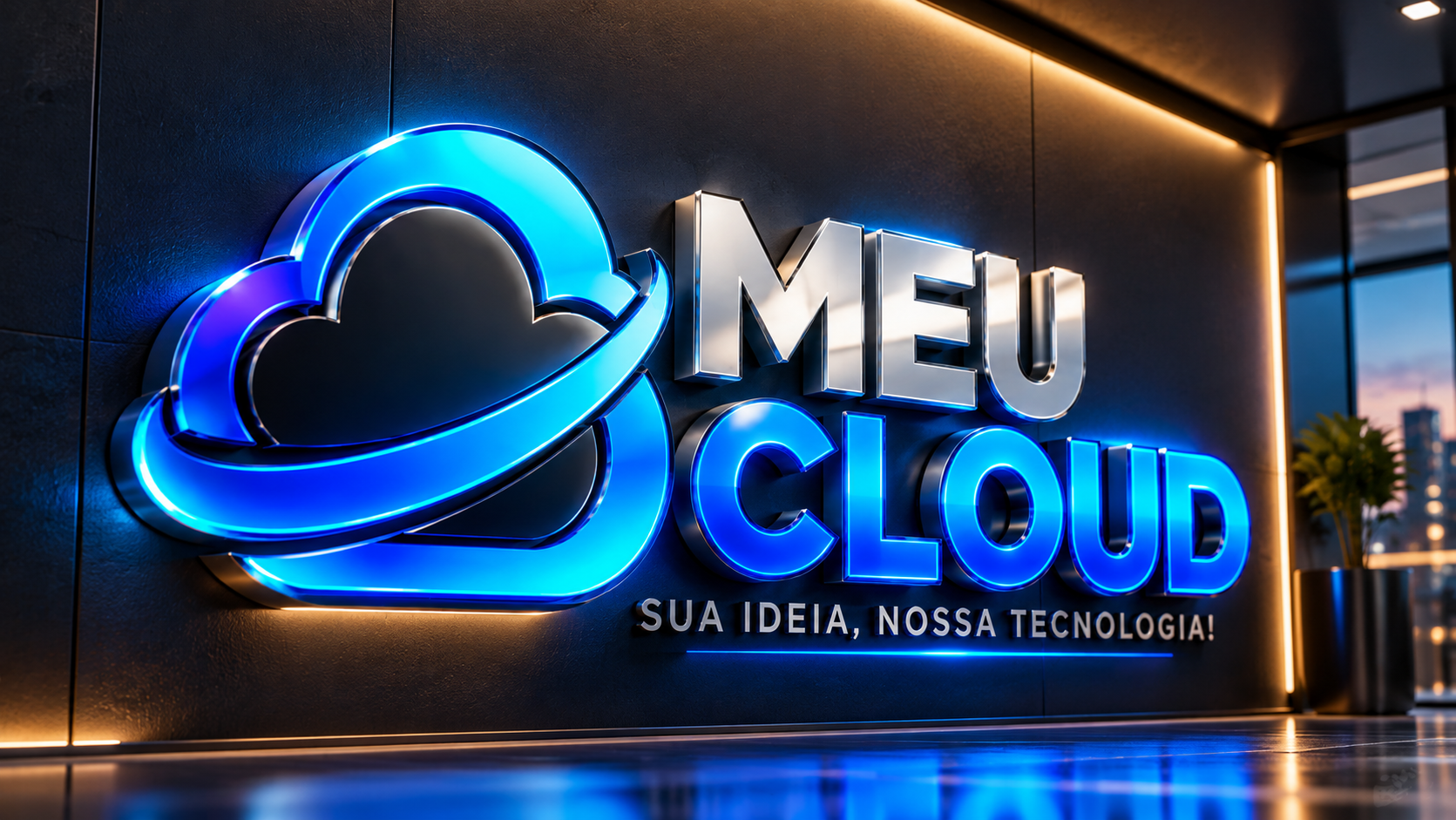 Identidade Meu Cloud em uma apresentação 3D ilustrativa